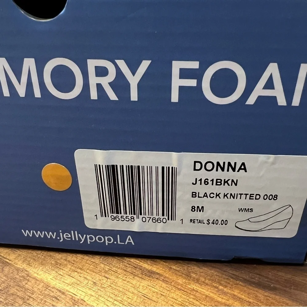 Jelly Pop Black Knitted Donna Wedge Shoes Size 8M
